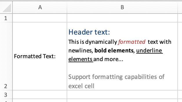 HTML injected into Excel cell